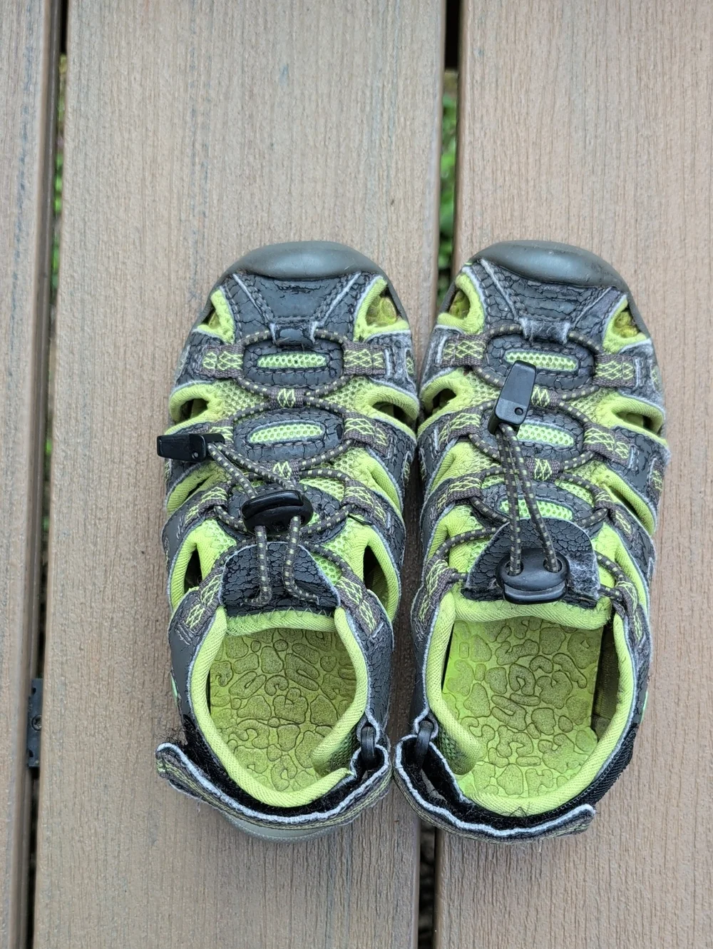 Kids Lime Green Closed-Toe Sandals